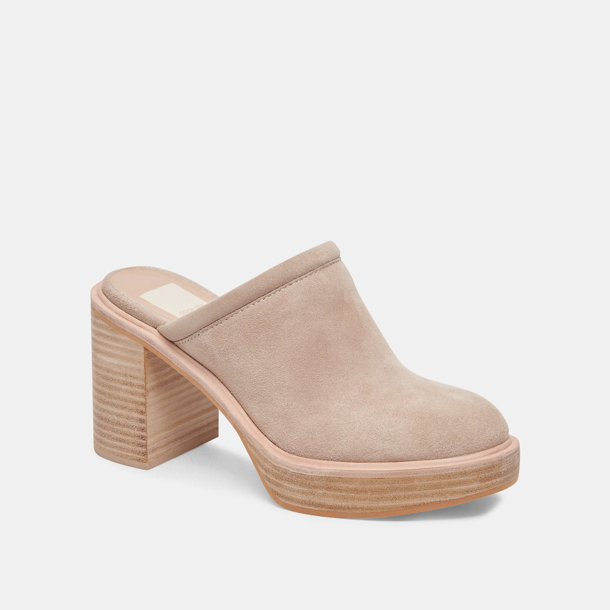 Castel Heels in Taupe Suede | Women's Taupe Suede Clogs – Dolce Vita