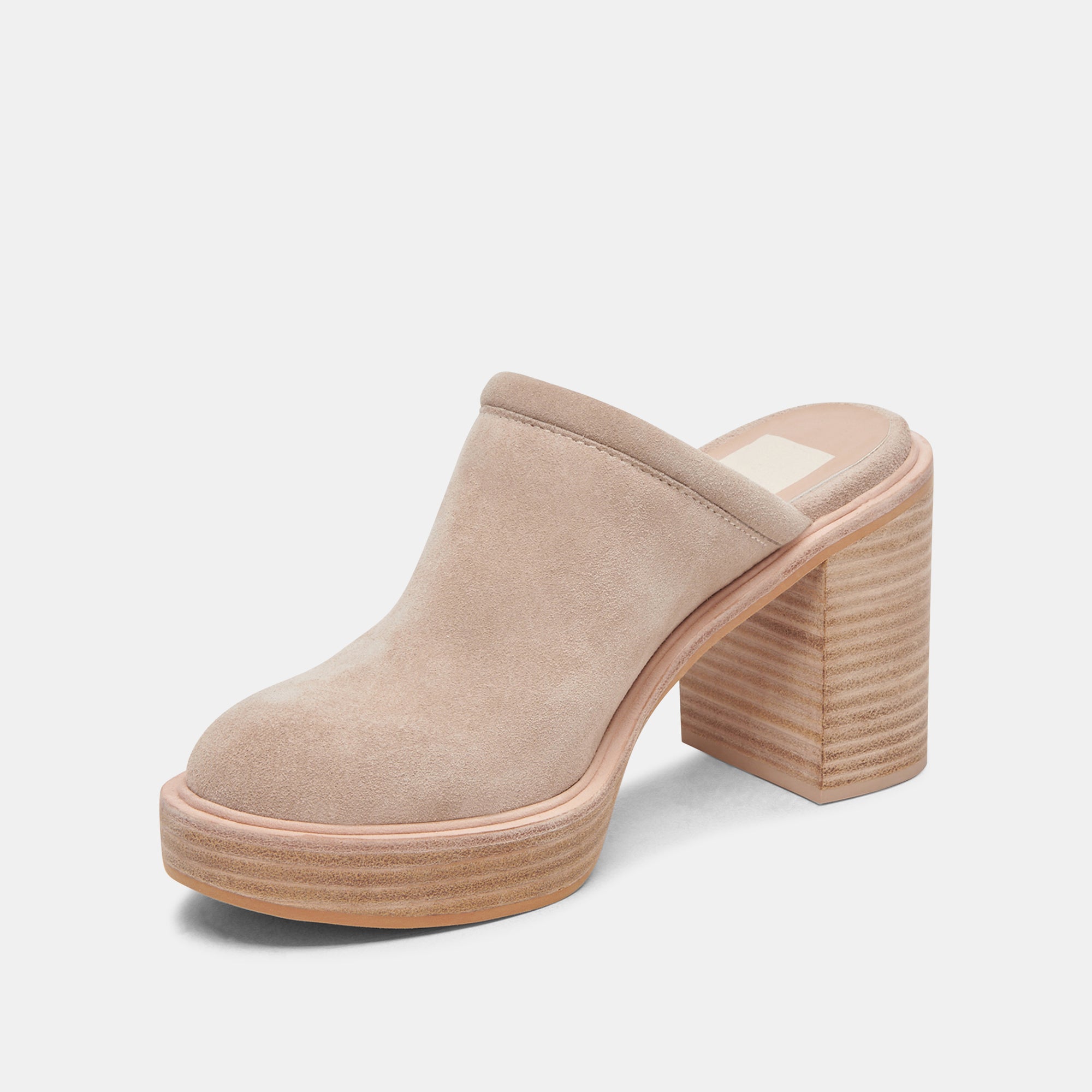 Castel Heels in Taupe Suede | Women's Taupe Suede Clogs – Dolce Vita