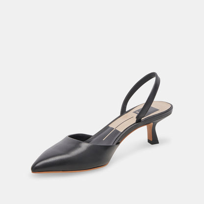 CORSA HEELS BLACK LEATHER