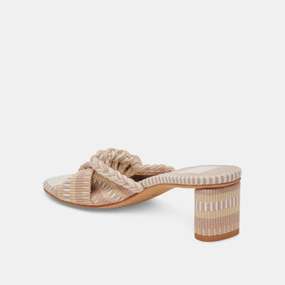 DALLIE HEELS NATURAL MULTI WOVEN