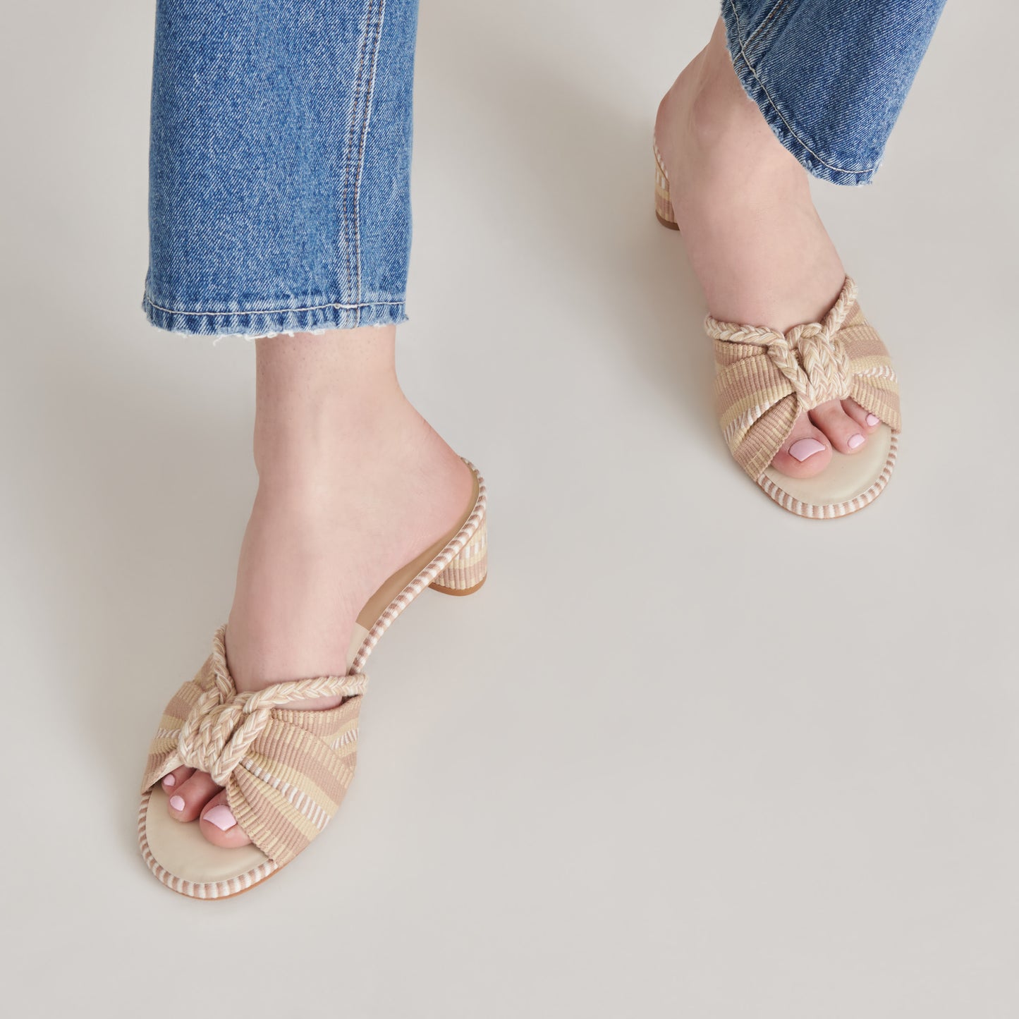 DALLIE HEELS NATURAL MULTI WOVEN