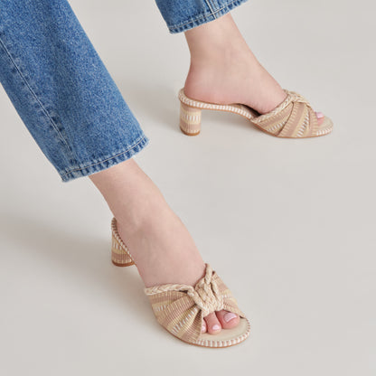 DALLIE HEELS NATURAL MULTI WOVEN