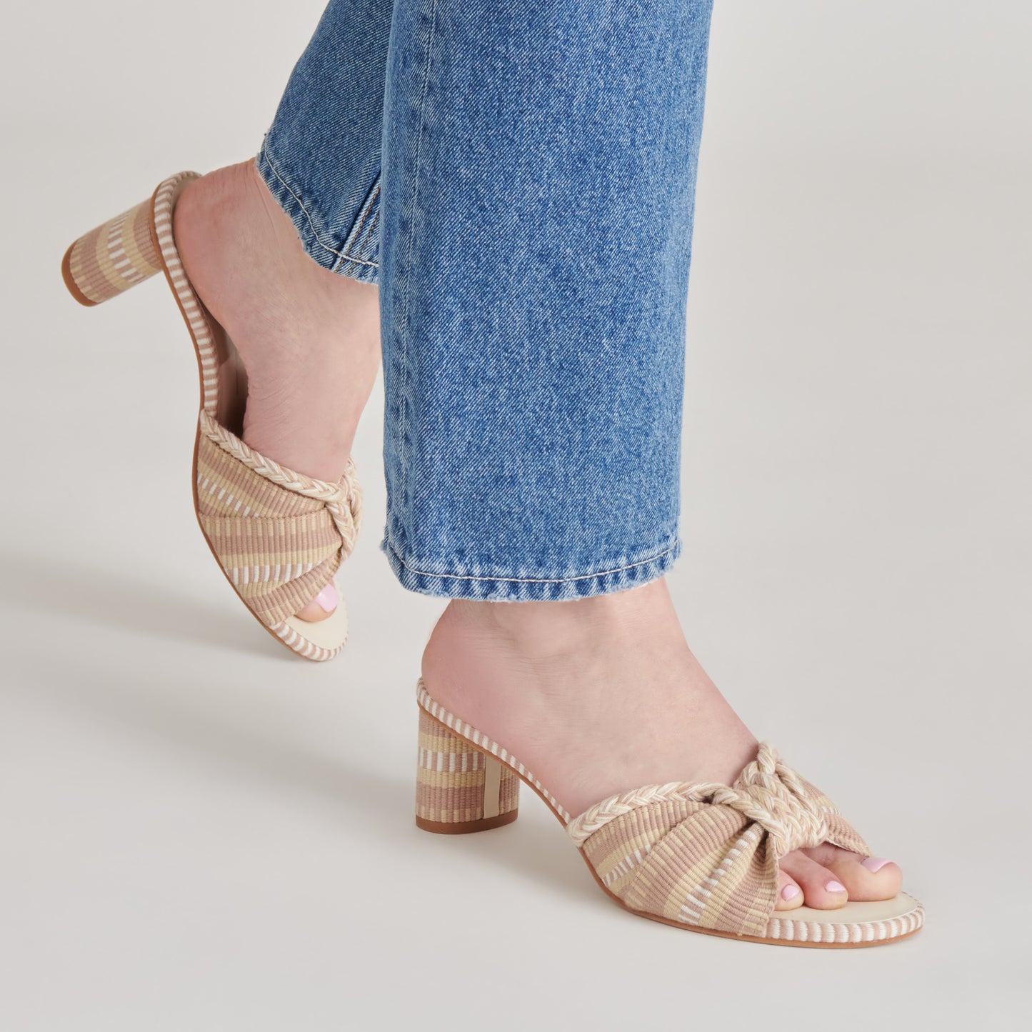 DALLIE HEELS NATURAL MULTI WOVEN