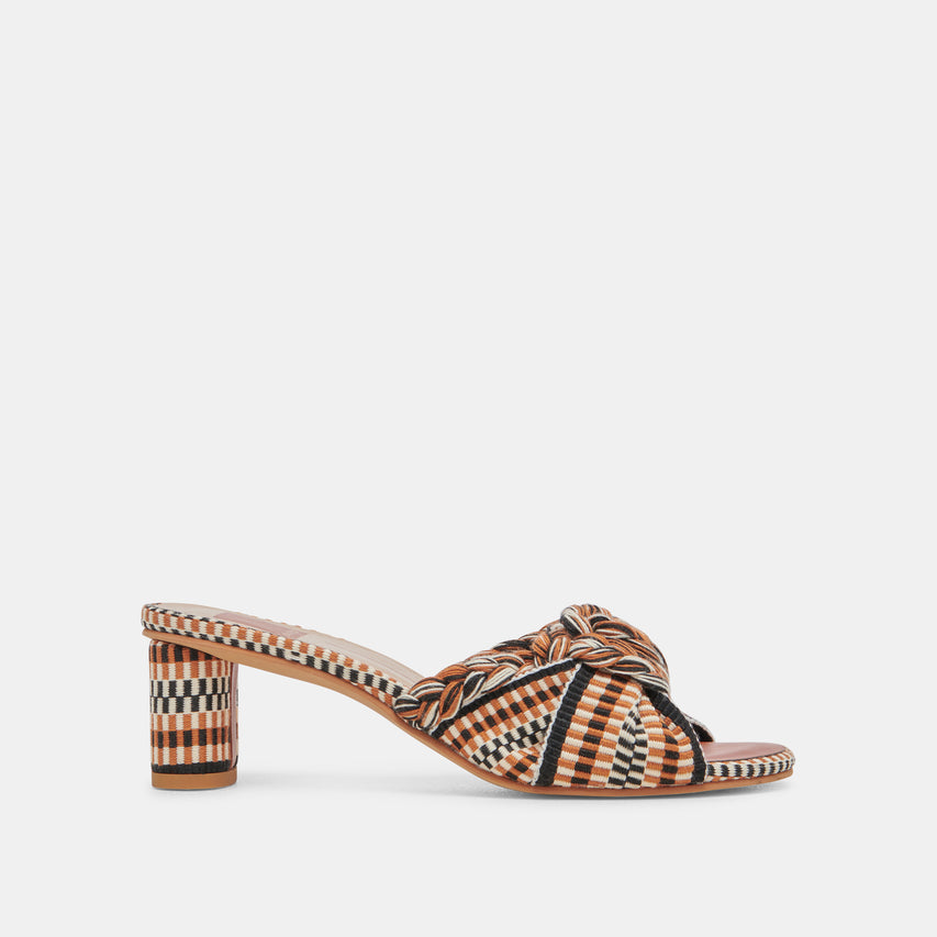 DALLIE HEELS TAN MULTI WOVEN