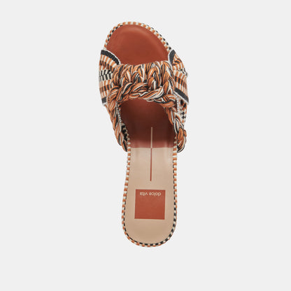 DALLIE HEELS TAN MULTI WOVEN