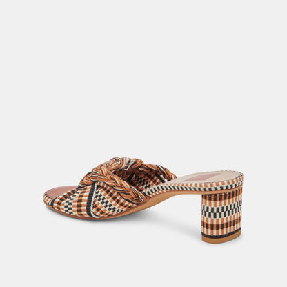 DALLIE HEELS TAN MULTI WOVEN