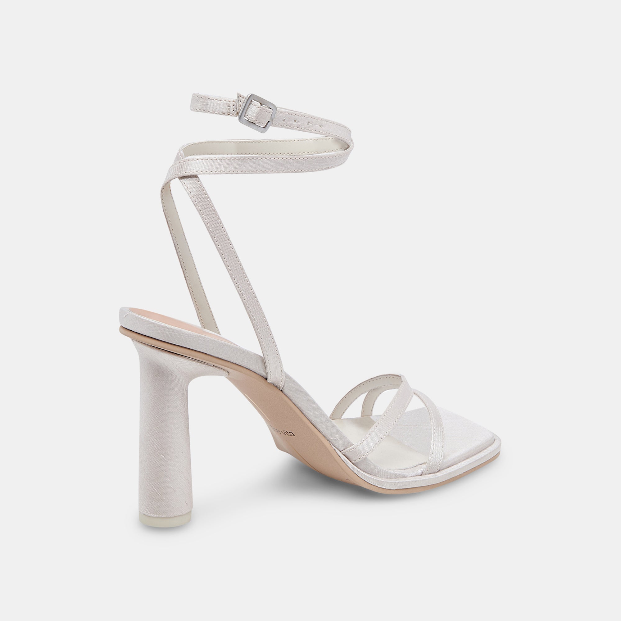 DISERE Heels Off White Satin | Designer White Satin Heels – Dolce Vita