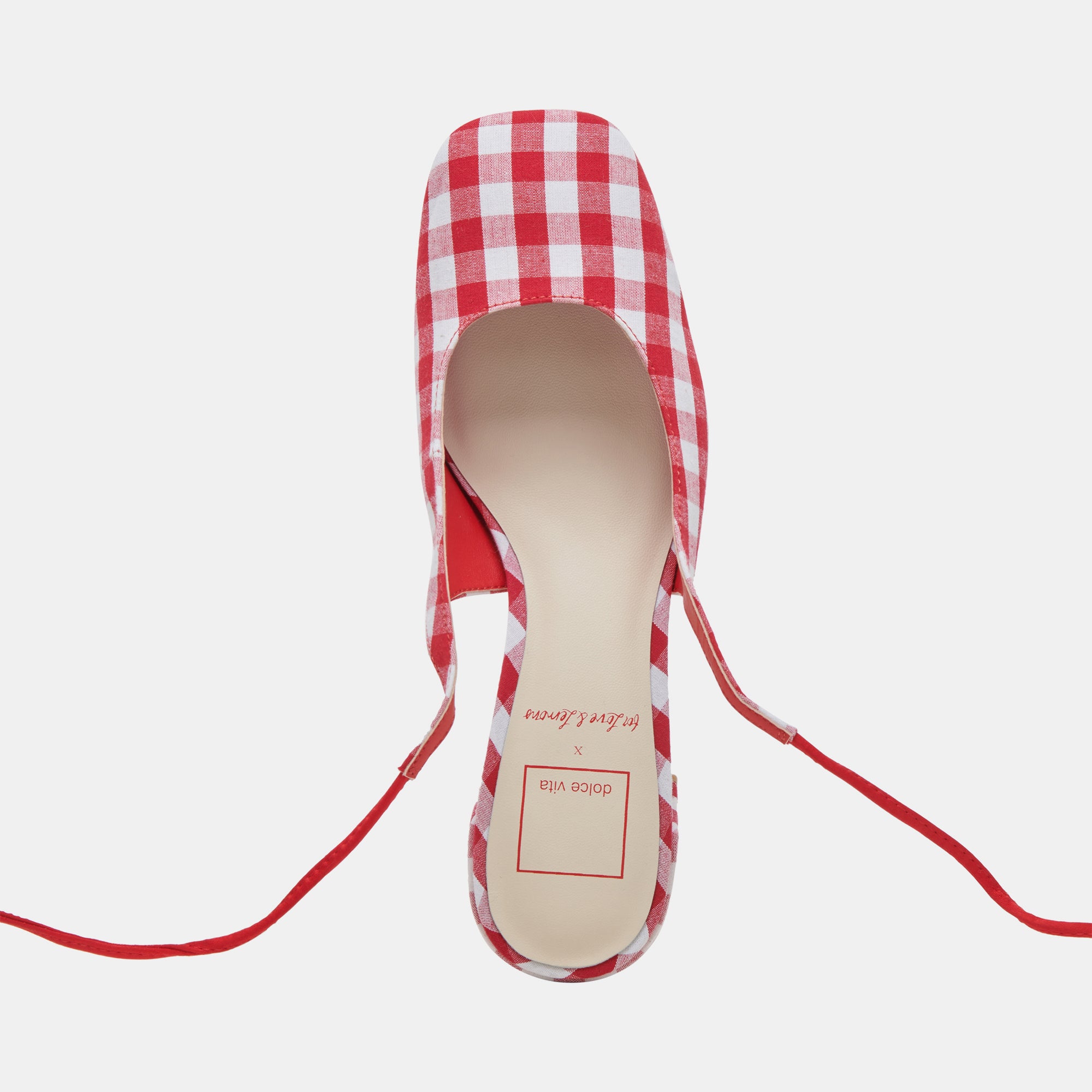 ELODIE HEELS WHITE RED GINGHAM – Dolce Vita