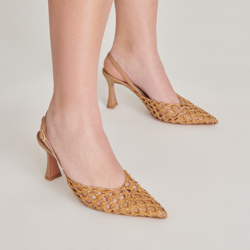 GLORIA HEELS NATURAL WOVEN