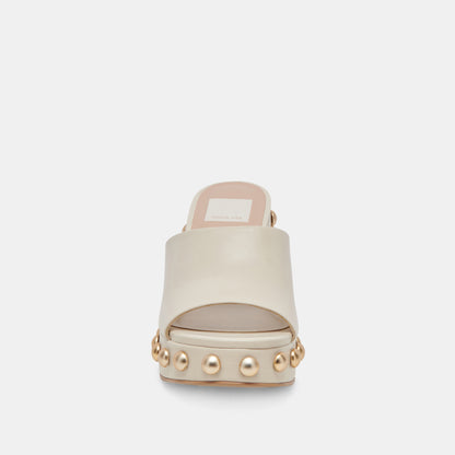 GLORI HEELS IVORY LEATHER