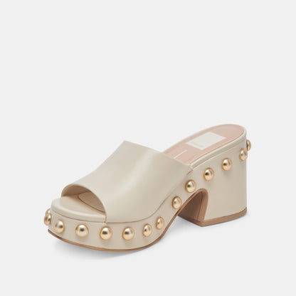 GLORI HEELS IVORY LEATHER