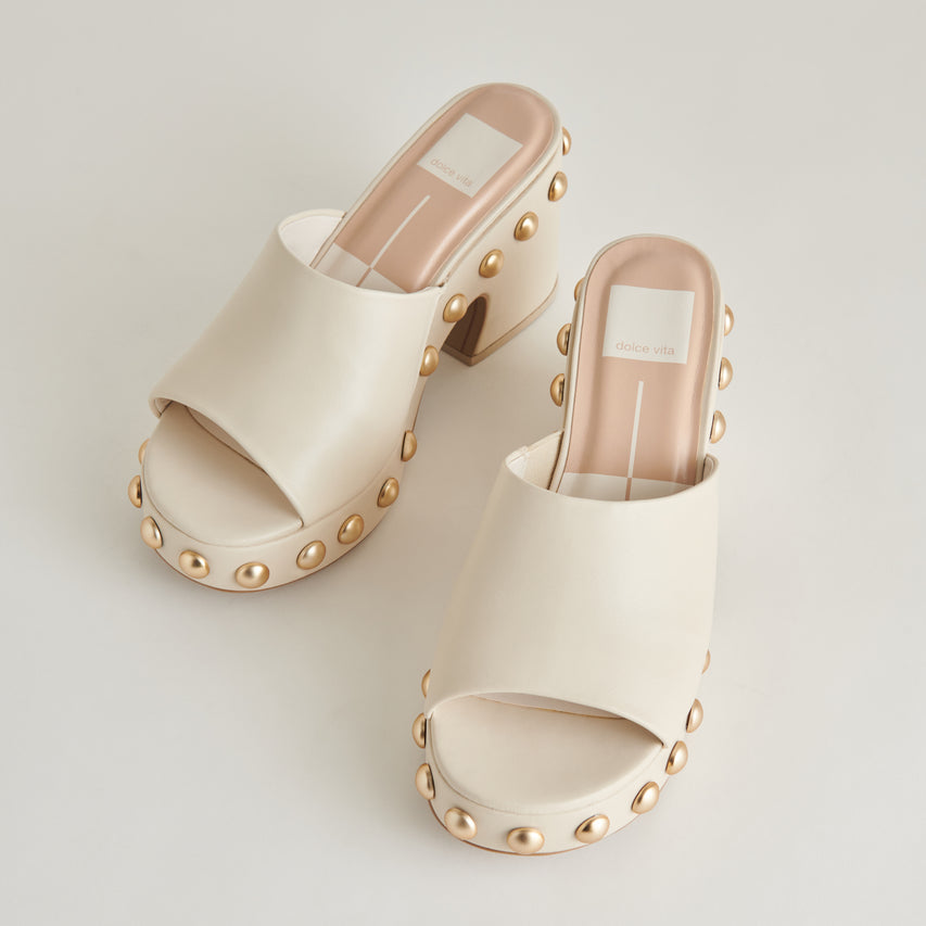 GLORI HEELS IVORY LEATHER