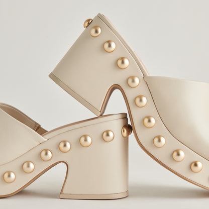 GLORI HEELS IVORY LEATHER