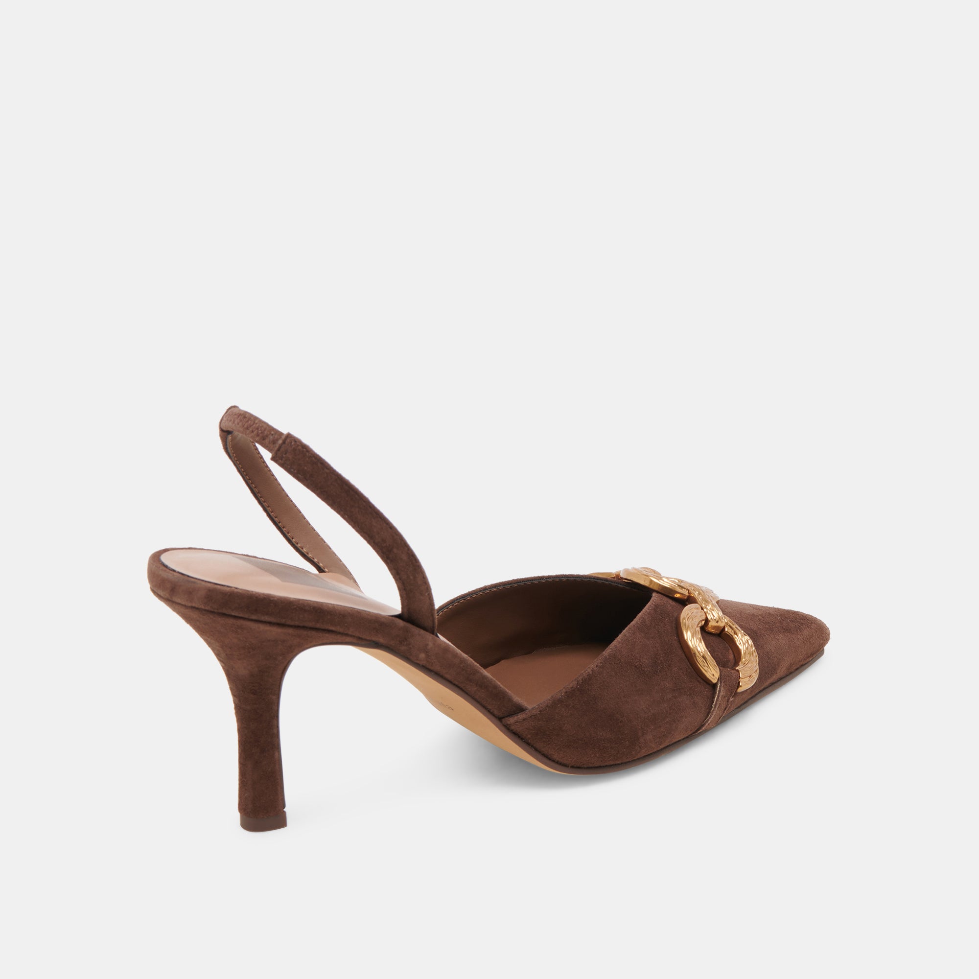 HAYLEE HEELS DK BROWN SUEDE