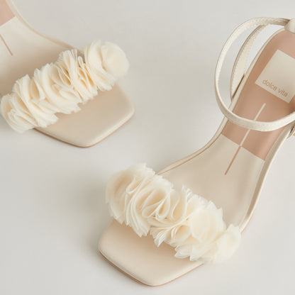 IESHA HEELS IVORY LEATHER