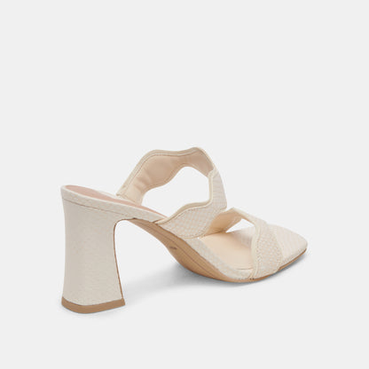 ILVA HEELS CREME EMBOSSED LEATHER