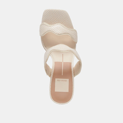 ILVA HEELS CREME EMBOSSED LEATHER