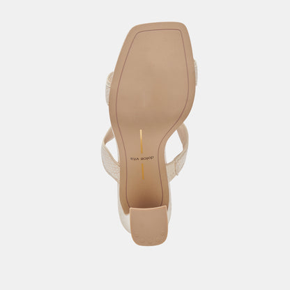 ILVA HEELS CREME EMBOSSED LEATHER