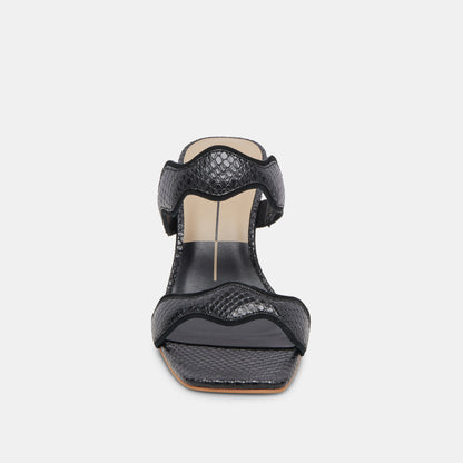 ILVA HEELS ONYX EMBOSSED LEATHER