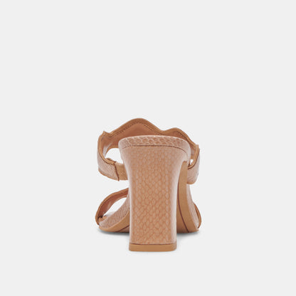 ILVA HEELS TOFFEE EMBOSSED LEATHER