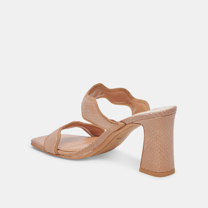 ILVA HEELS TOFFEE EMBOSSED LEATHER