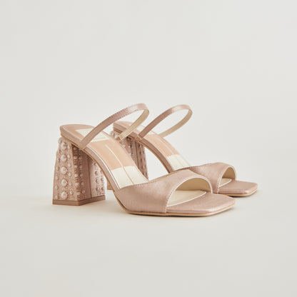 JEMMY PEARL HEELS CHAMPAGNE SILK