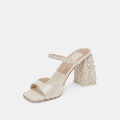 JEMMY PEARL HEELS VANILLA SILK