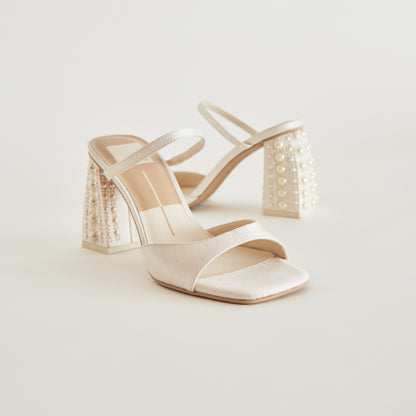 JEMMY PEARL HEELS VANILLA SILK