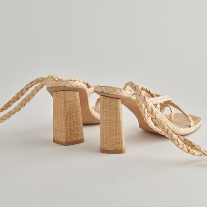 JOELLE HEELS LT NATURAL RAFFIA