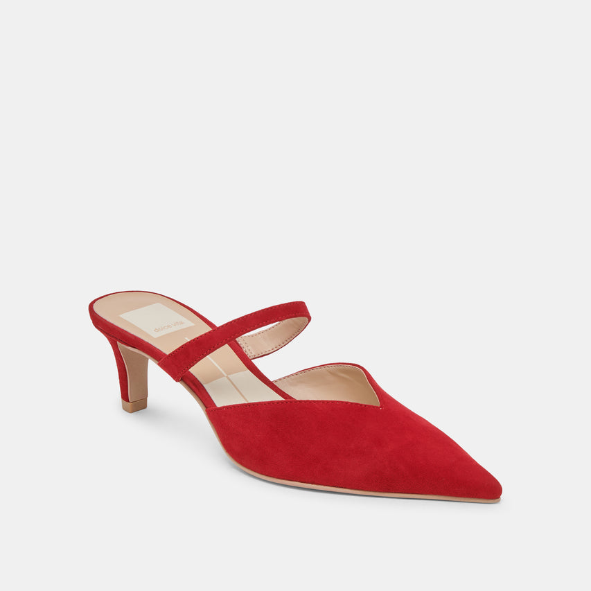 KANIKA MID HEELS CRIMSON SUEDE