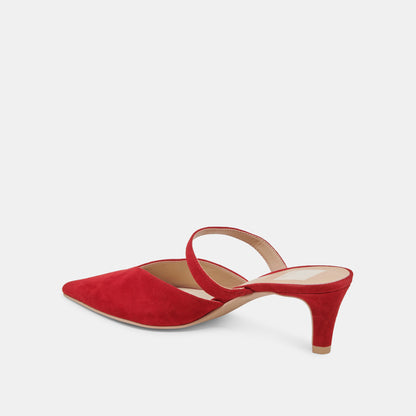 KANIKA MID HEELS CRIMSON SUEDE