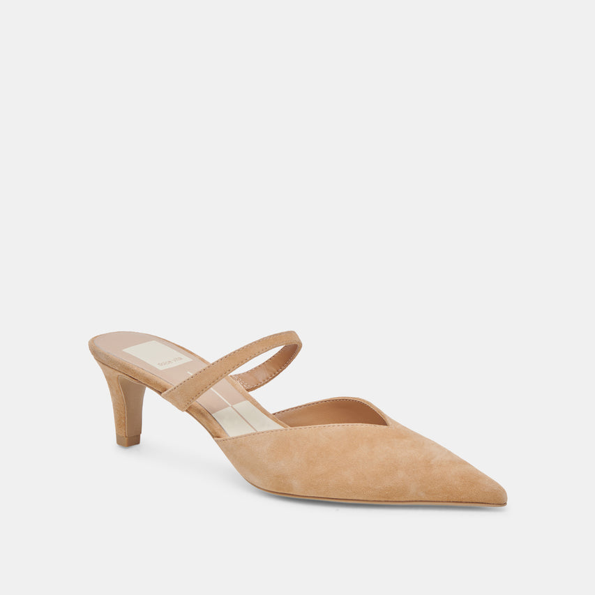 KANIKA MID HEELS TAN SUEDE