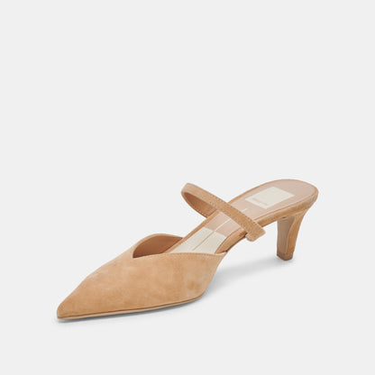 KANIKA MID HEELS TAN SUEDE