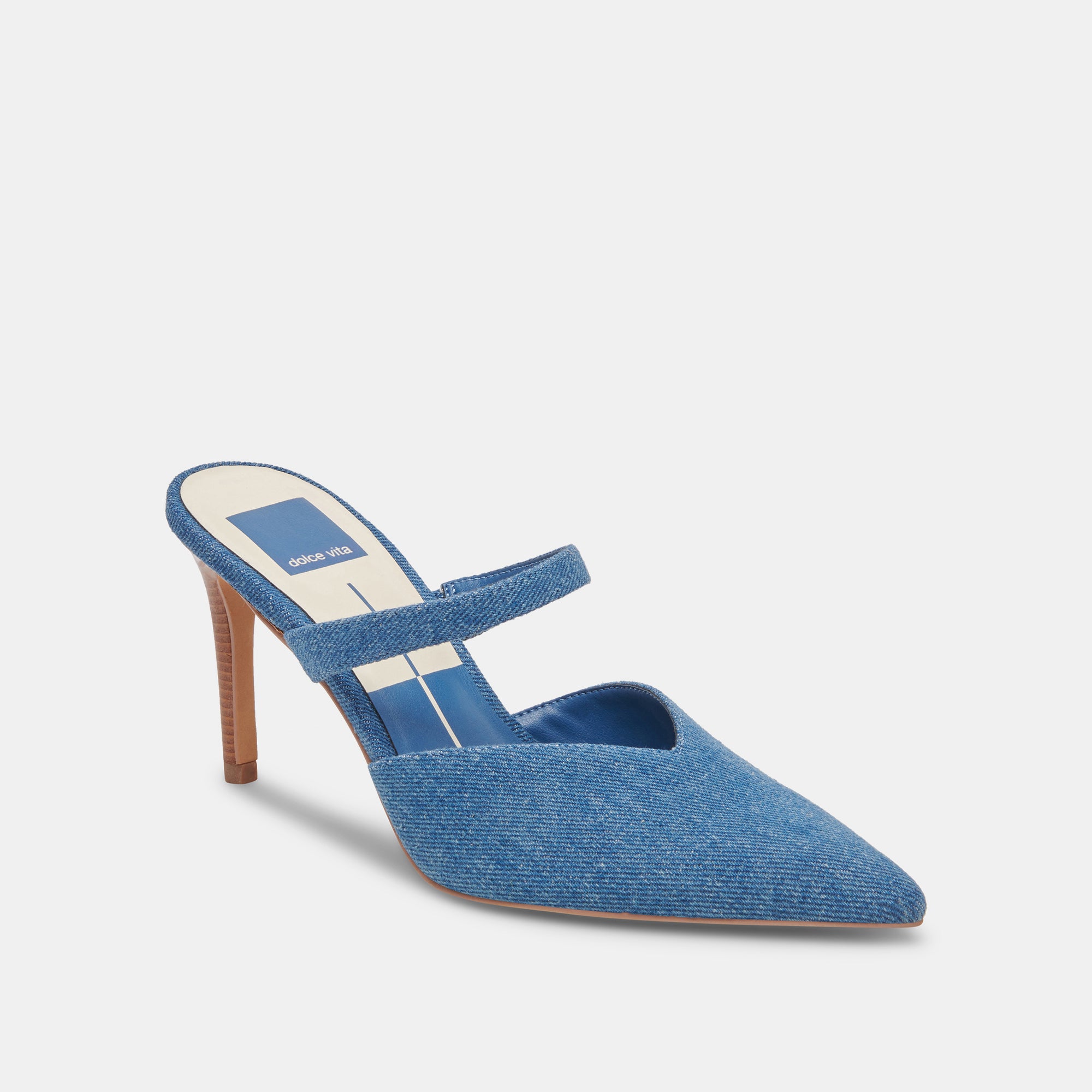 KANIKA Heels Blue Denim | Designer Blue Denim Heels – Dolce Vita