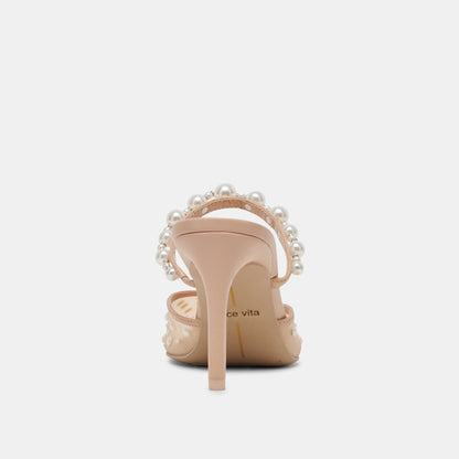 KATIK PEARL HEELS BLUSH MESH