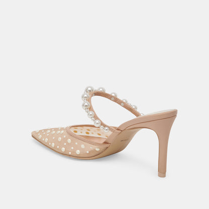 KATIK PEARL HEELS BLUSH MESH