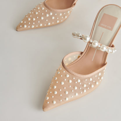 KATIK PEARL HEELS BLUSH MESH