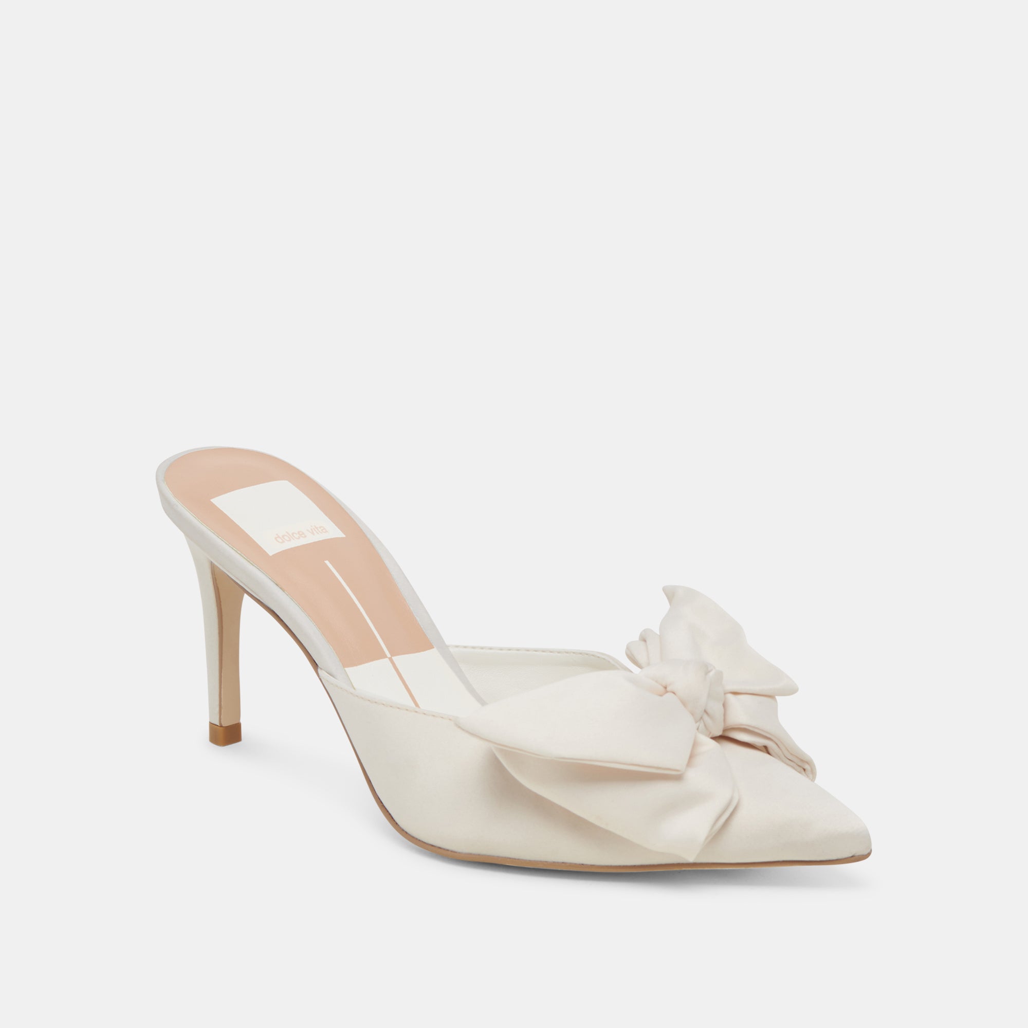 KAYLI HEELS WHITE SATIN – Dolce Vita