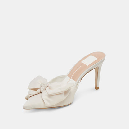 KAYLI HEELS WHITE SATIN