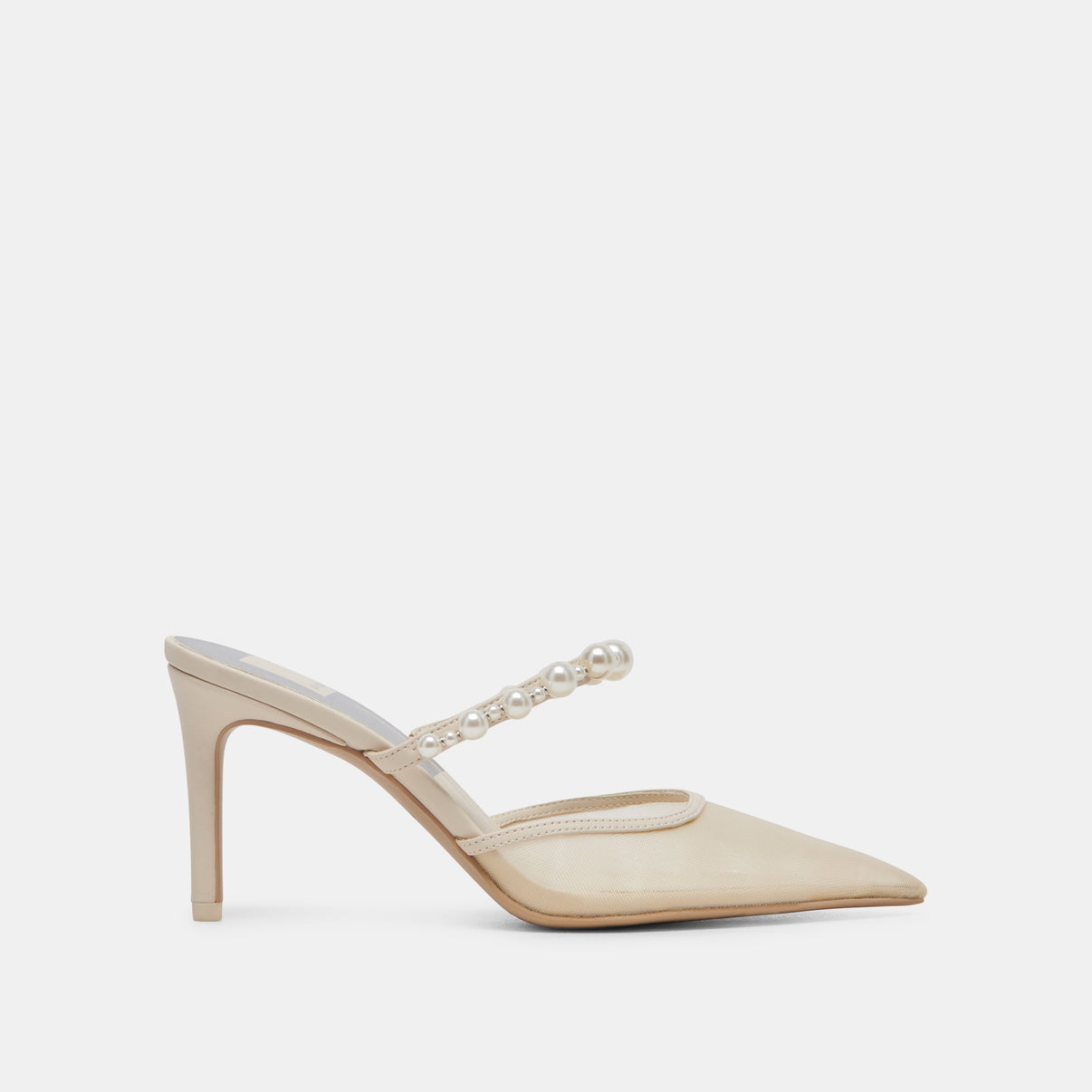 KAYSIE PEARL HEELS IVORY MESH – Dolce Vita