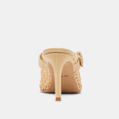 KEEKEE HEELS LT NATURAL WOVEN RAFFIA