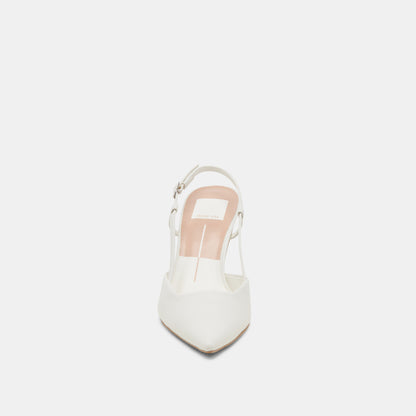 KIM HEELS WHITE LEATHER