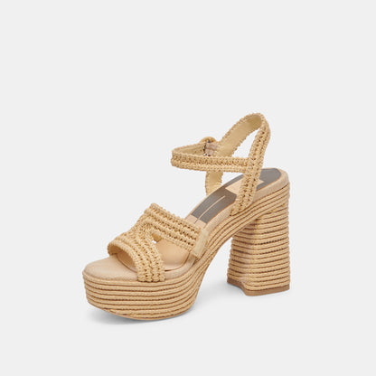 LACYE HEELS NATURAL WOVEN