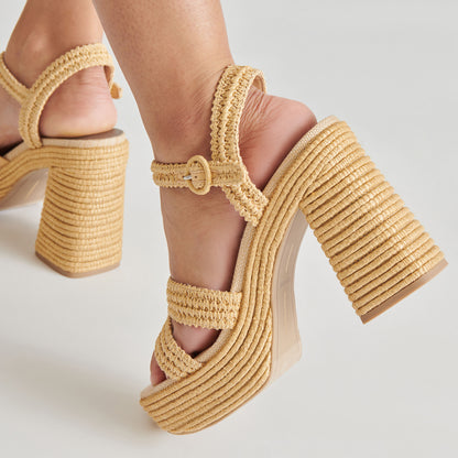 LACYE HEELS NATURAL WOVEN