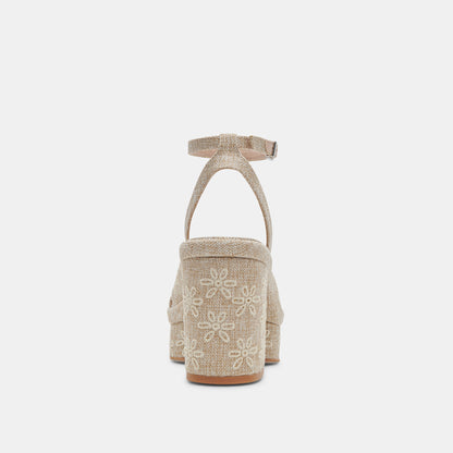 LAISHA HEELS ALMOND FLORAL EYELET