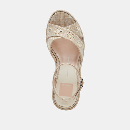 LAISHA HEELS ALMOND FLORAL EYELET