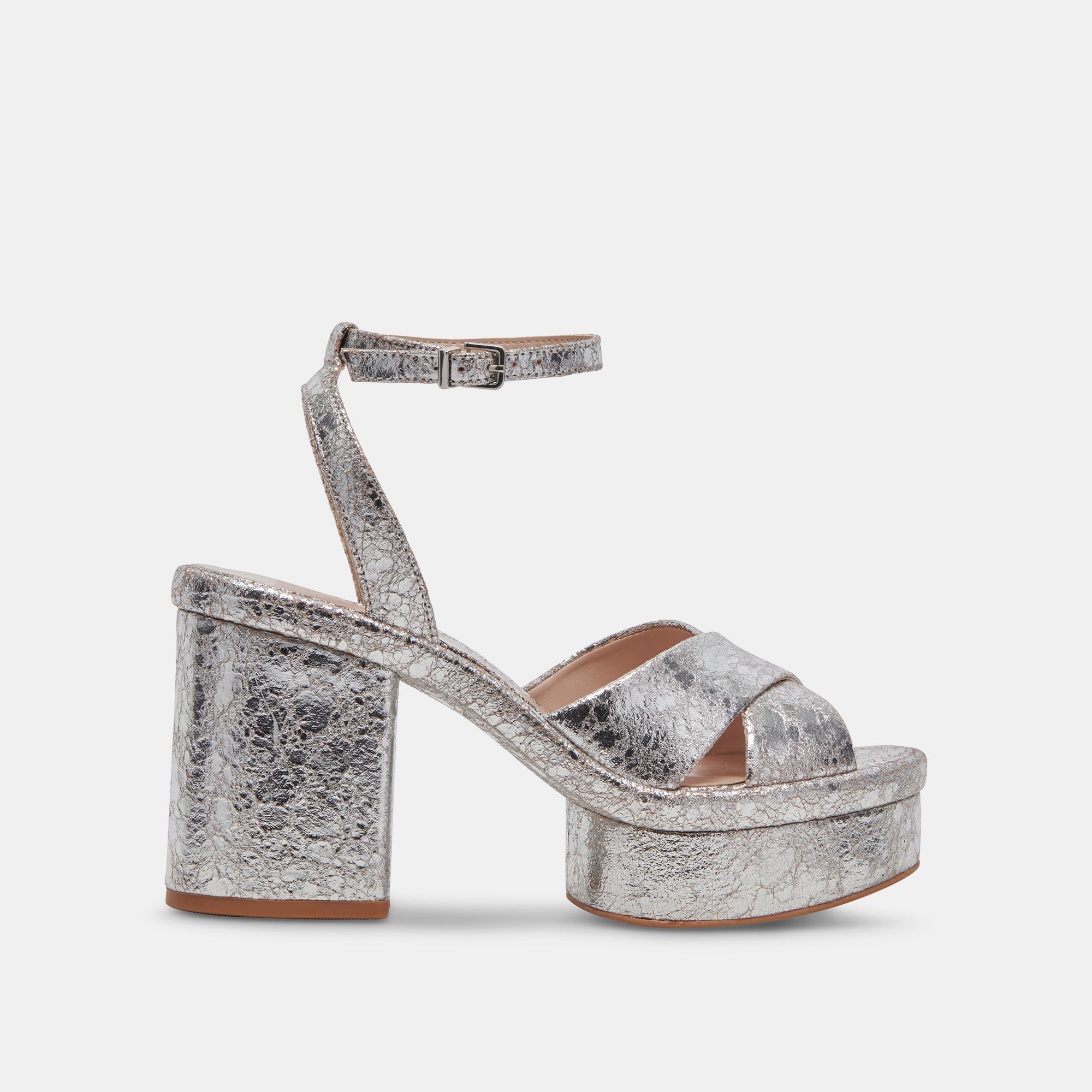 LAISHA HEELS SILVER DISTRESSED LEATHER Dolce Vita