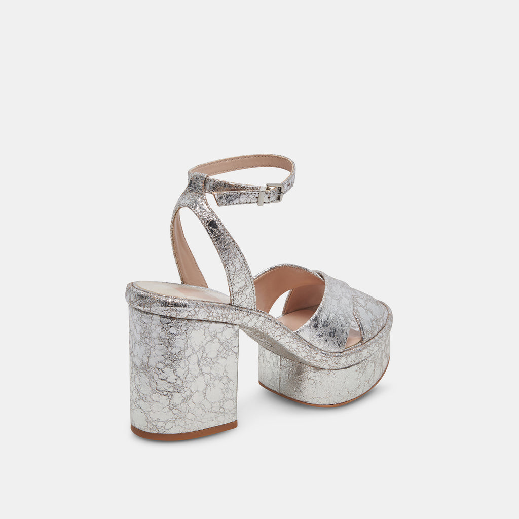 LAISHA HEELS SILVER DISTRESSED LEATHER – Dolce Vita