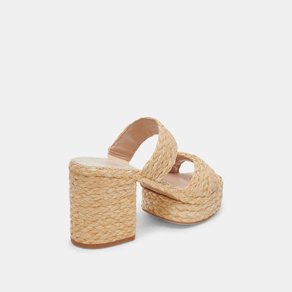 LATOYA HEELS LT NATURAL RAFFIA