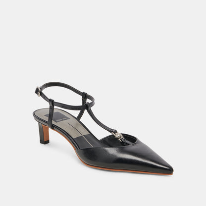 LAVON HEELS BLACK LEATHER